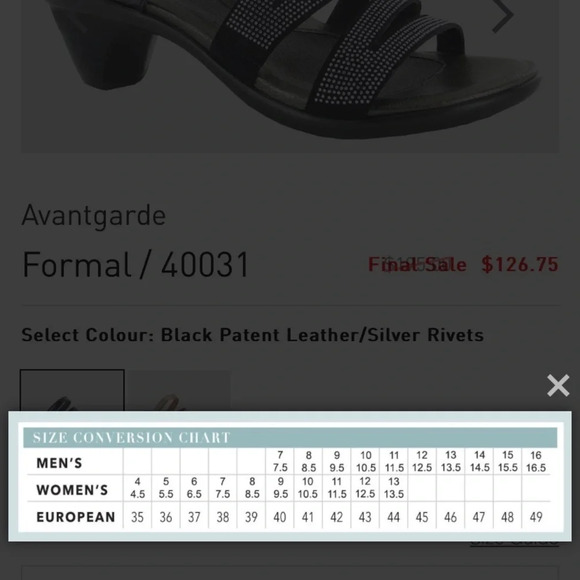 Naot Formal Black Patent Rhinestone Crisscross Heels Sandal EUR 40 US 9-9.5 - Picture 16 of 16